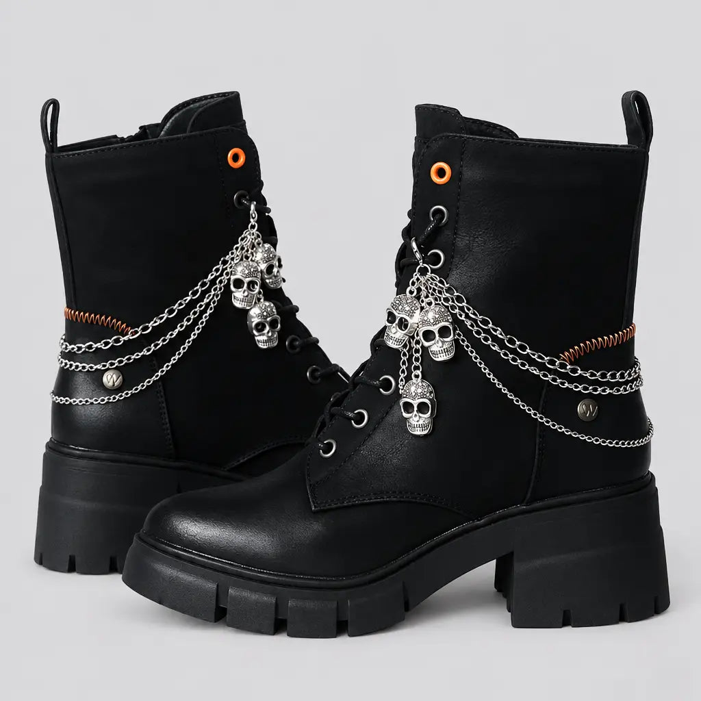 EKON Triple Skull Boot Chains - 2-Piece Set