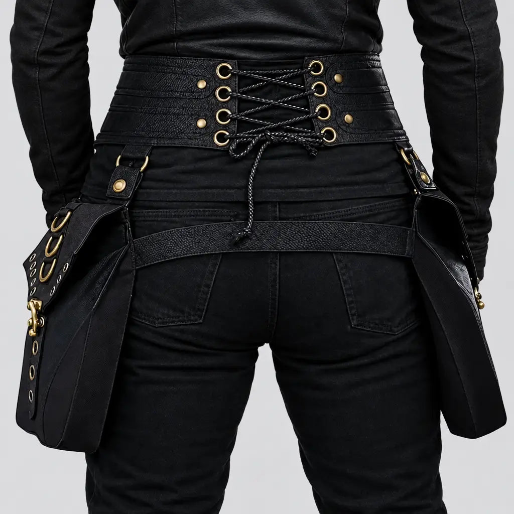 EKON Steampunk Double-Pouch Waist & Leg Bag