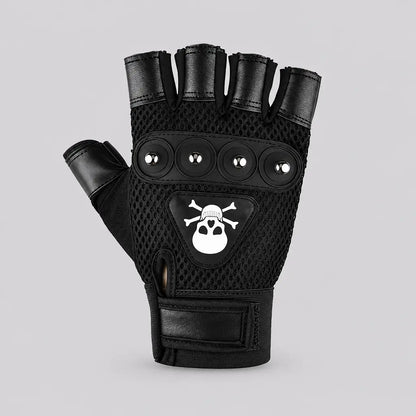 EKON Skull Patch Fingerless Riding Gloves