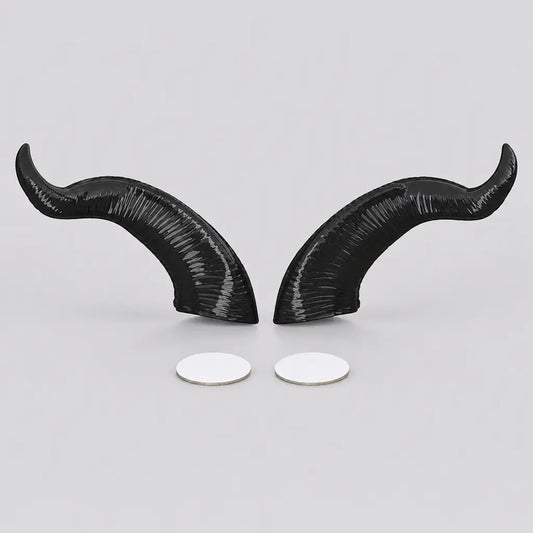 EKON Curved Devil Helmet Horns - 2 Piece Set Black