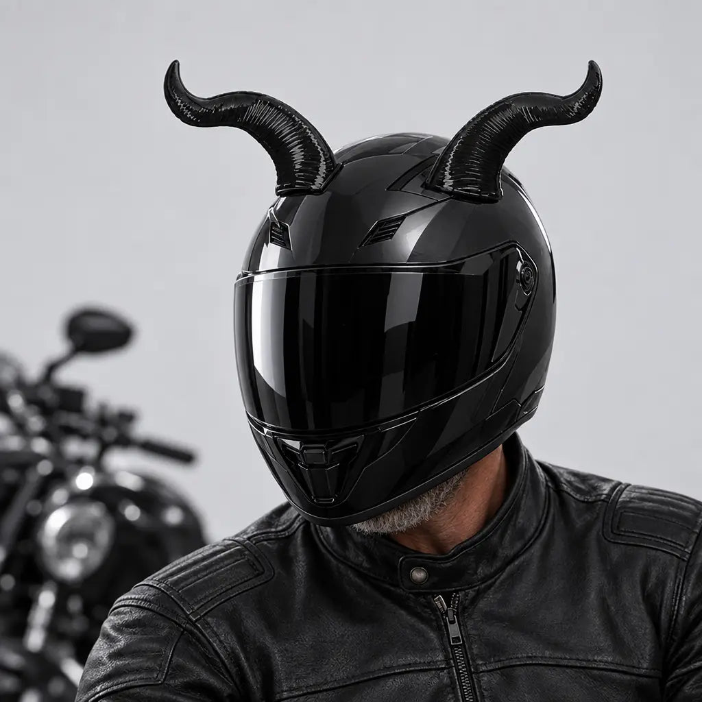 EKON Curved Devil Helmet Horns - 2 Piece Set