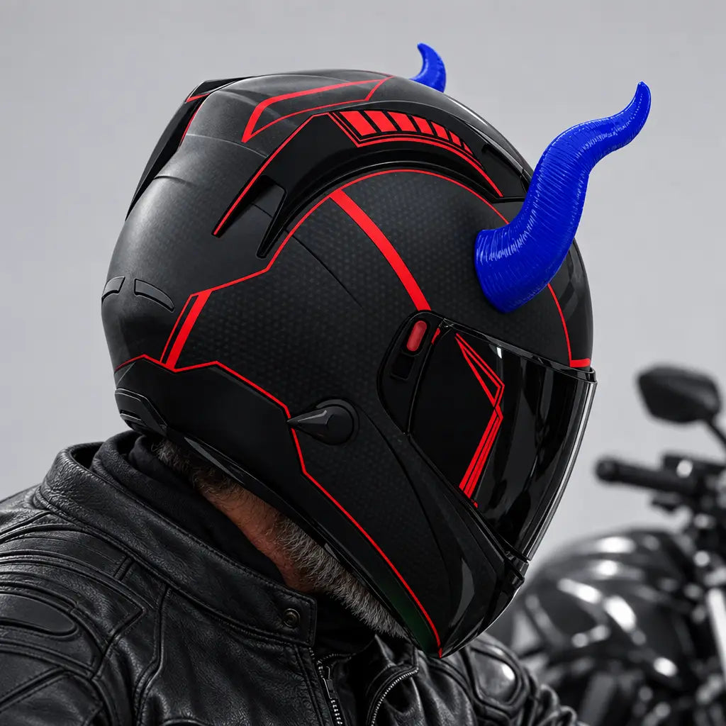 EKON Curved Devil Helmet Horns - 2 Piece Set