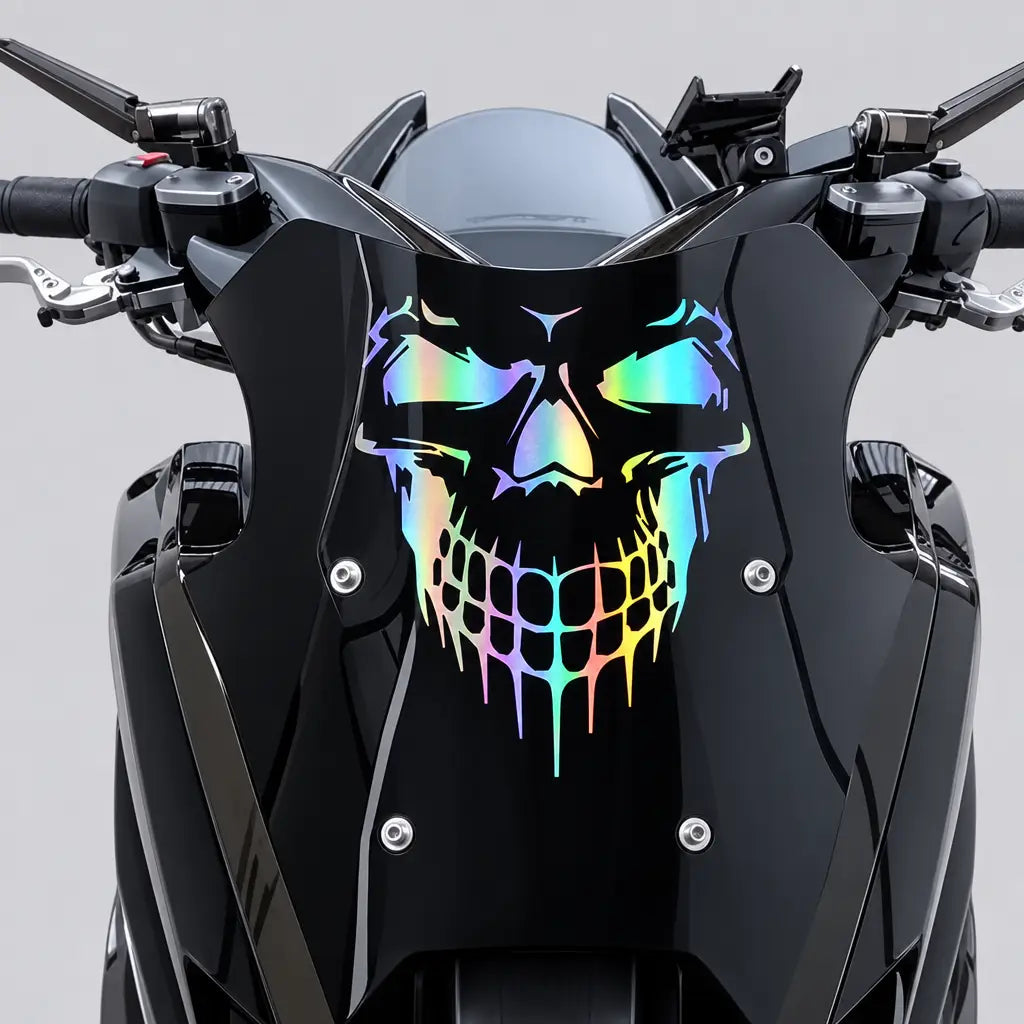 EKON Grinning Skull Helmet Decal