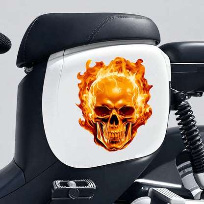 EKON Flaming Skull Vinyl Decal
