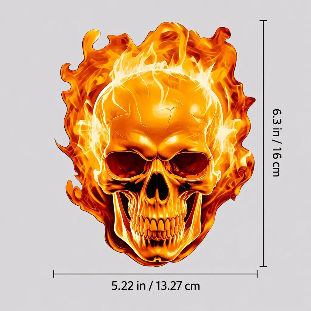 EKON Flaming Skull Vinyl Decal