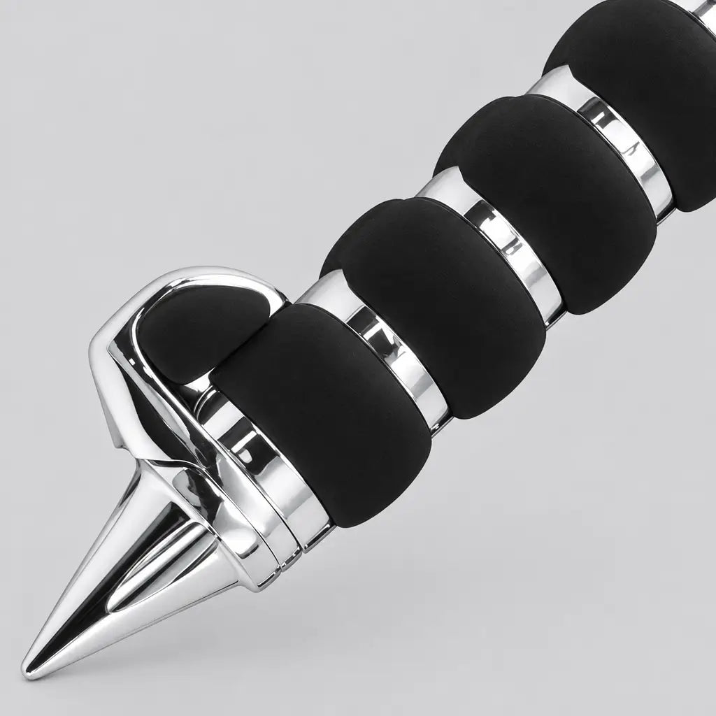 EKON Chrome Spike Motorcycle Handlebar Grips