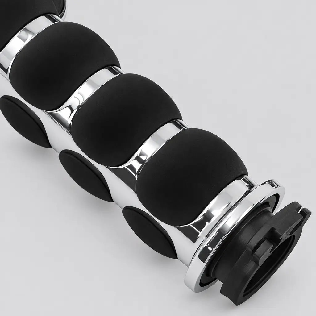 EKON Chrome Spike Motorcycle Handlebar Grips