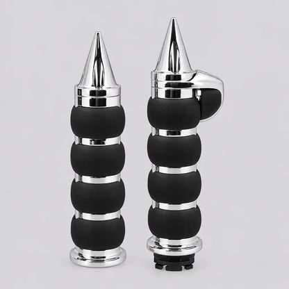 EKON Chrome Spike Motorcycle Handlebar Grips