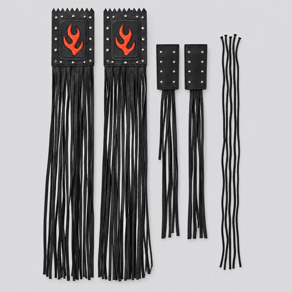 EKON Flame Fringe Motorcycle Grip & Lever Covers