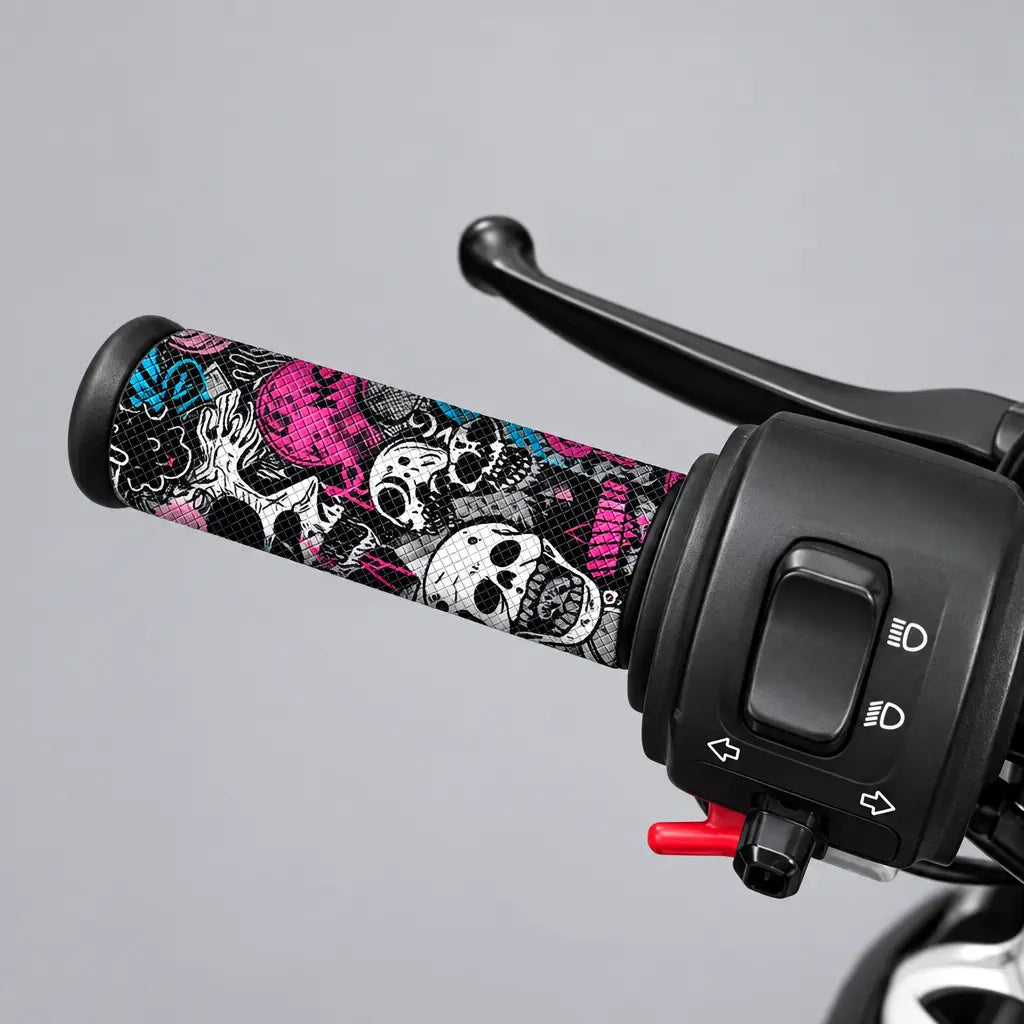 EKON Graffiti Skull Handlebar Grip Wraps