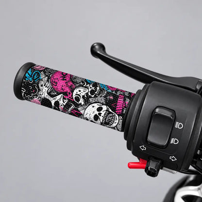 EKON Graffiti Skull Handlebar Grip Wraps