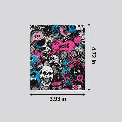 EKON Graffiti Skull Handlebar Grip Wraps