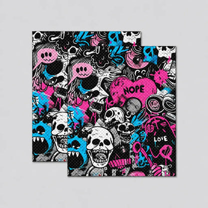 EKON Graffiti Skull Handlebar Grip Wraps