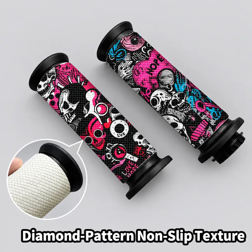 EKON Graffiti Skull Handlebar Grip Wraps