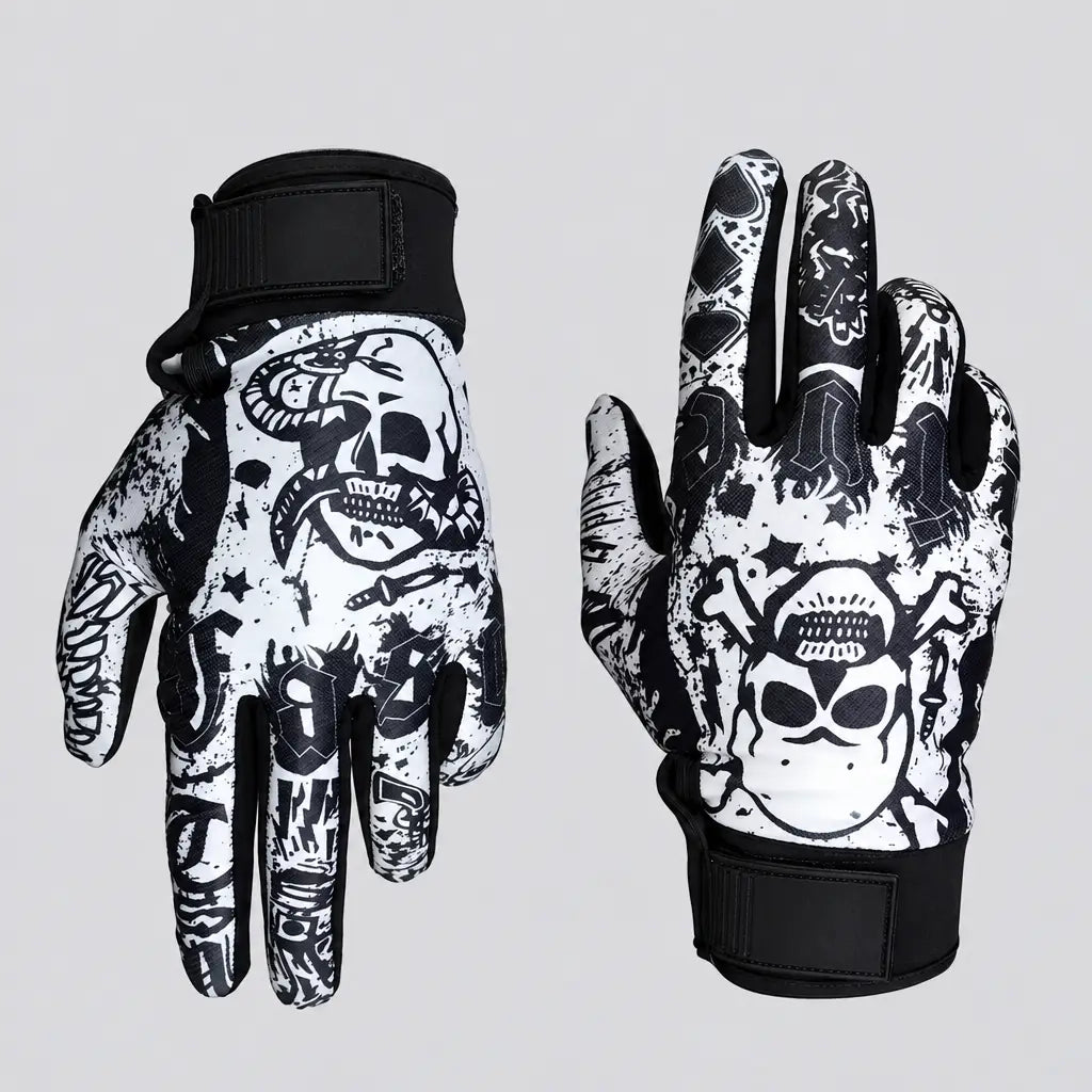 EKON Skull Graffiti Touchscreen Riding Gloves