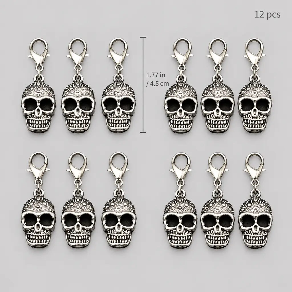 EKON Skull Shoe Charms - 12 Piece Set