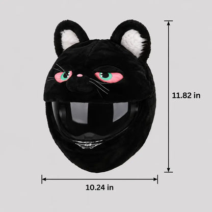 EKON Green-Eye Cat Plush Helmet Cover
