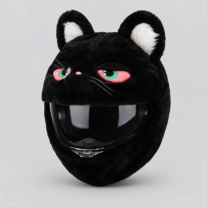 EKON Green-Eye Cat Plush Helmet Cover