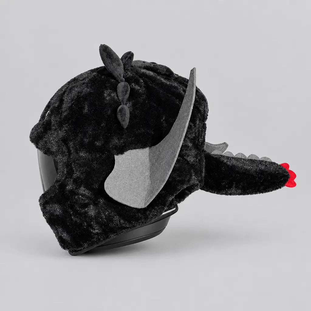 EKON Black Dragon Plush Helmet Cover