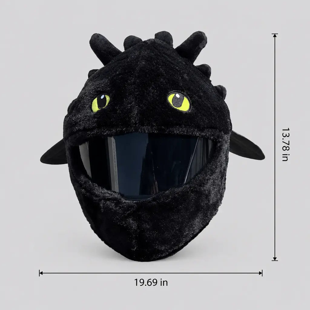 EKON Black Dragon Plush Helmet Cover