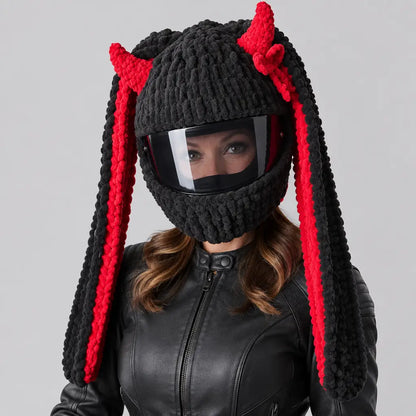 EKON Devil Bunny Knit Helmet Cover