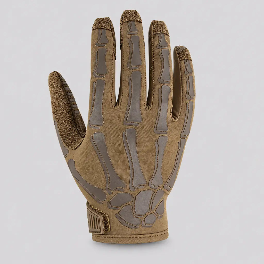 EKON Skeleton Touchscreen Tactical Riding Gloves Brown