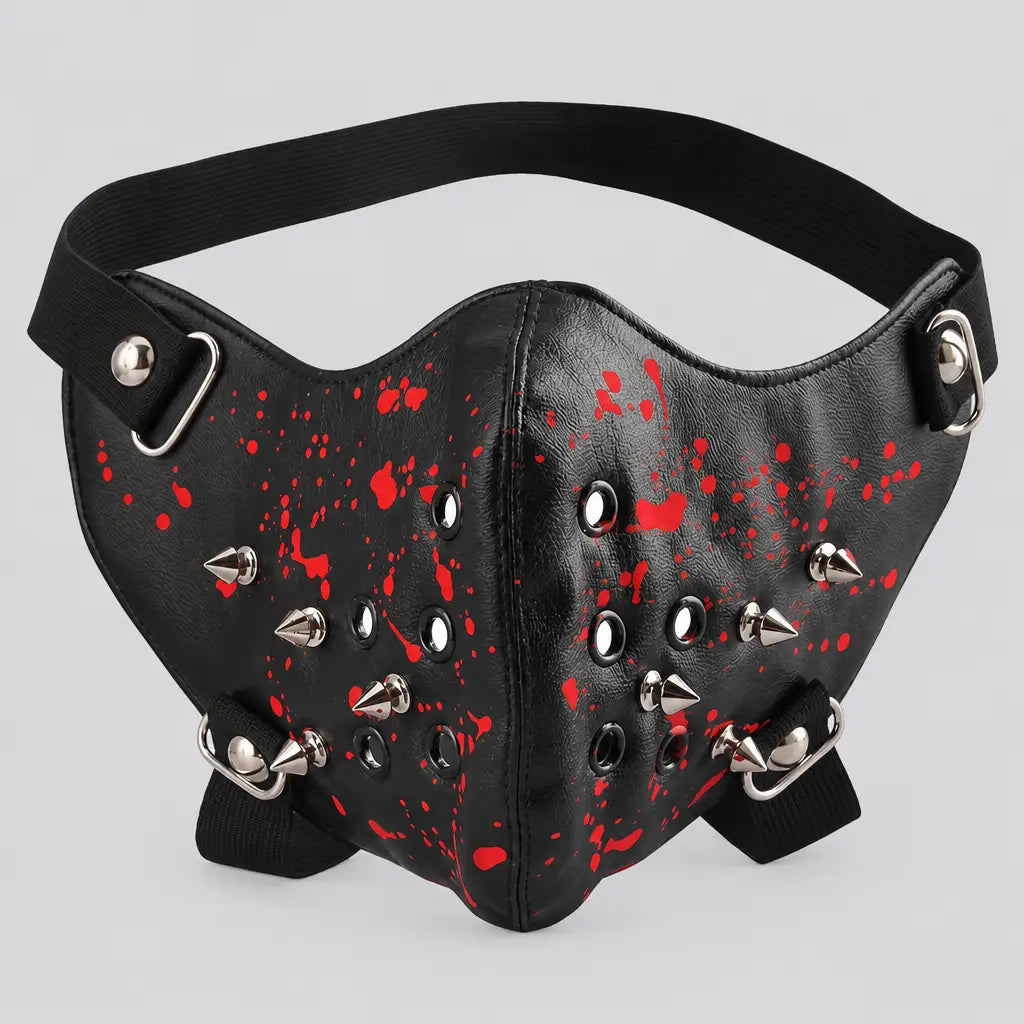 EKON Blood Splatter Spiked Mask Black