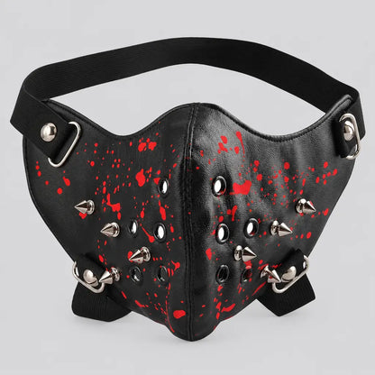 EKON Blood Splatter Spiked Mask Black