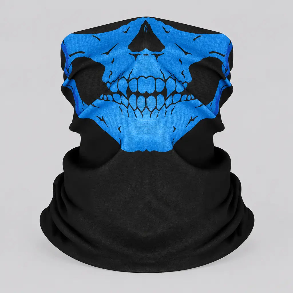 EKON Skull Neck Gaiter Blue
