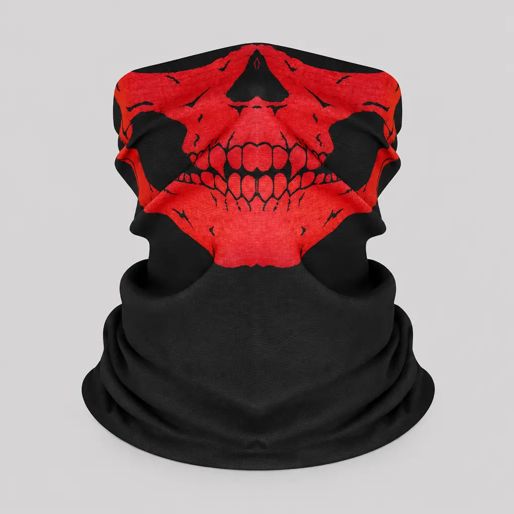EKON Skull Neck Gaiter Red