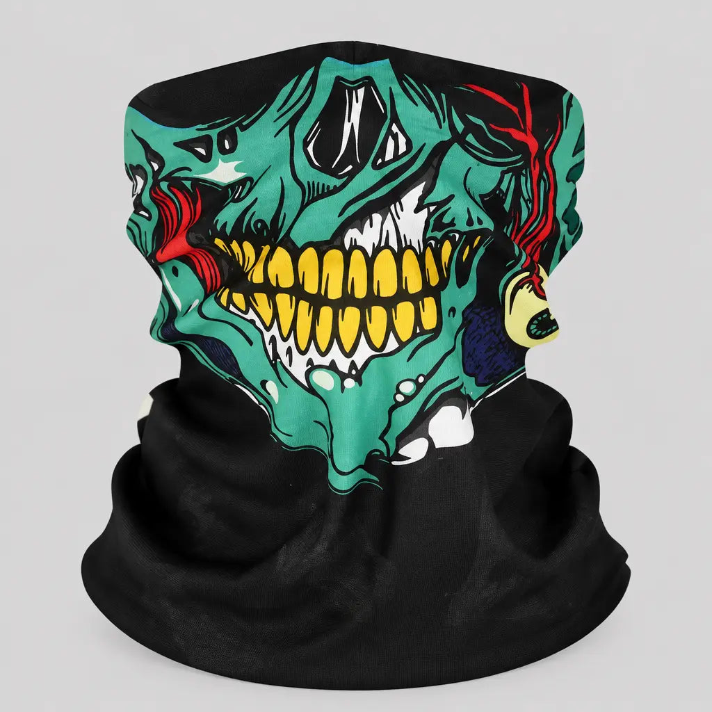 EKON Skull Neck Gaiter Green