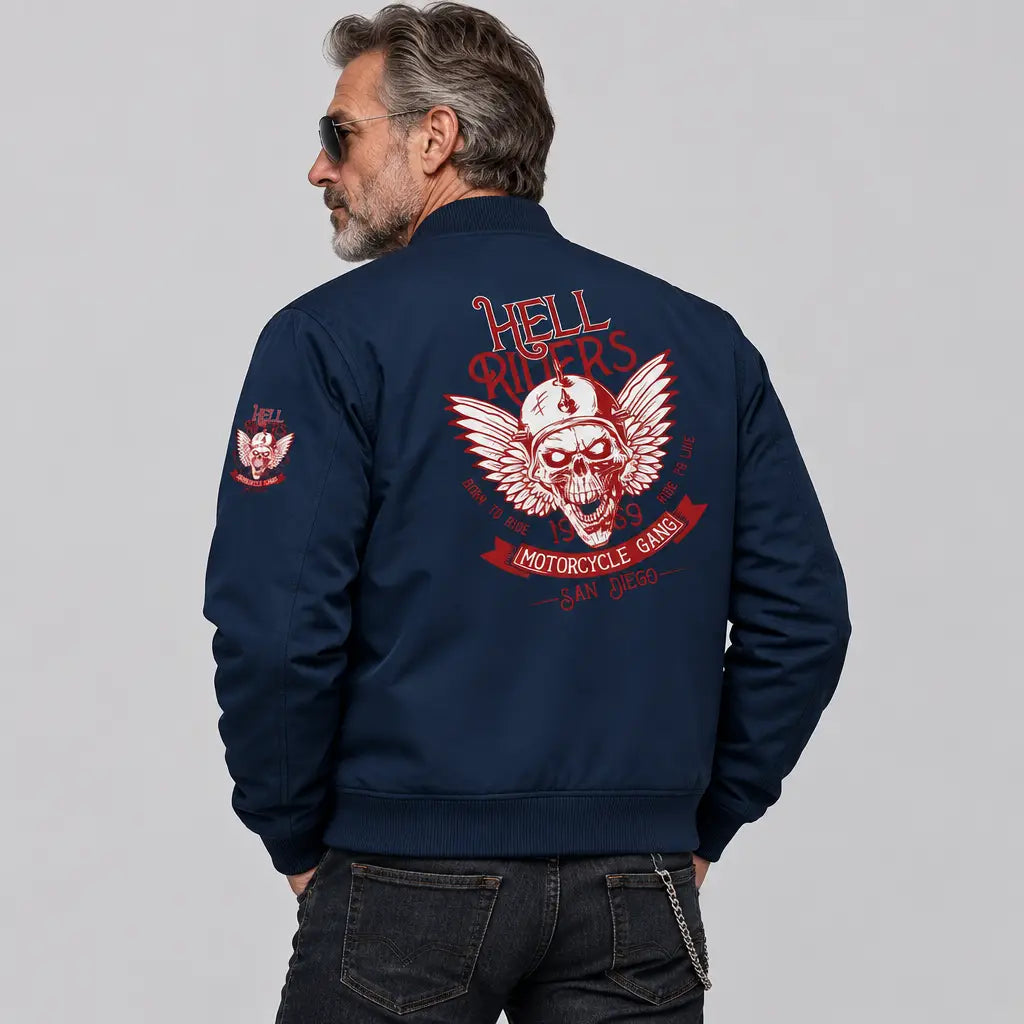 EKON Hell Riders Winged Skull Zip Jacket