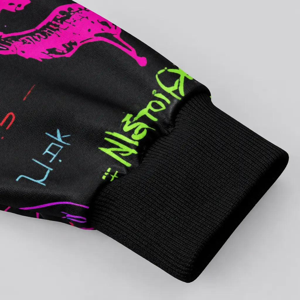 EKON Neon Skull Graffiti Jacket