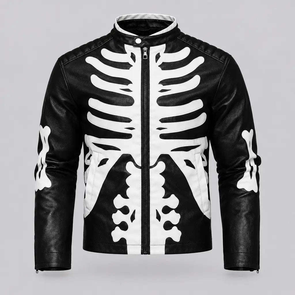 EKON Skeleton Biker Jacket