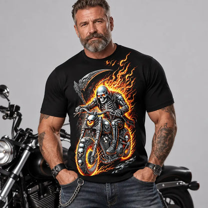 EKON Flaming Reaper Motorcycle T-Shirt