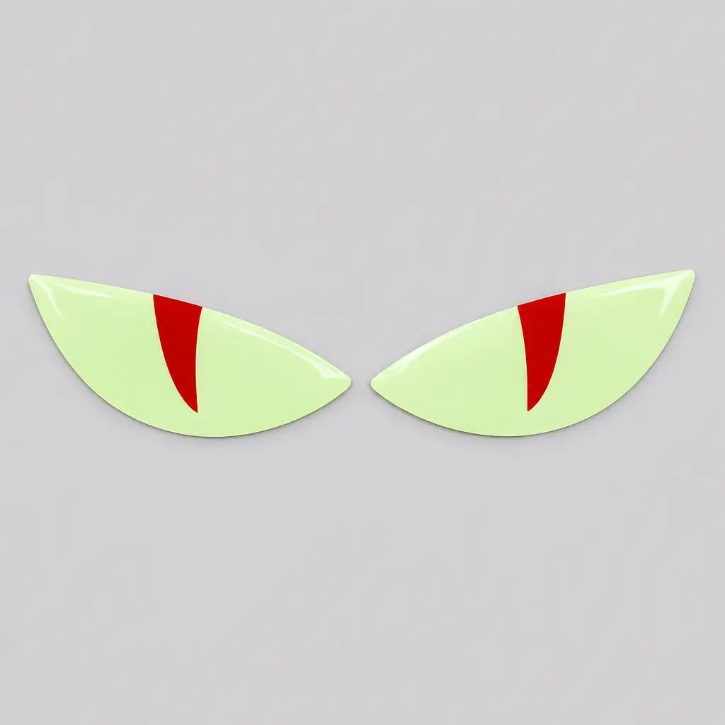 EKON Glow Devil Eye Motorcycle Decals Red Pupils