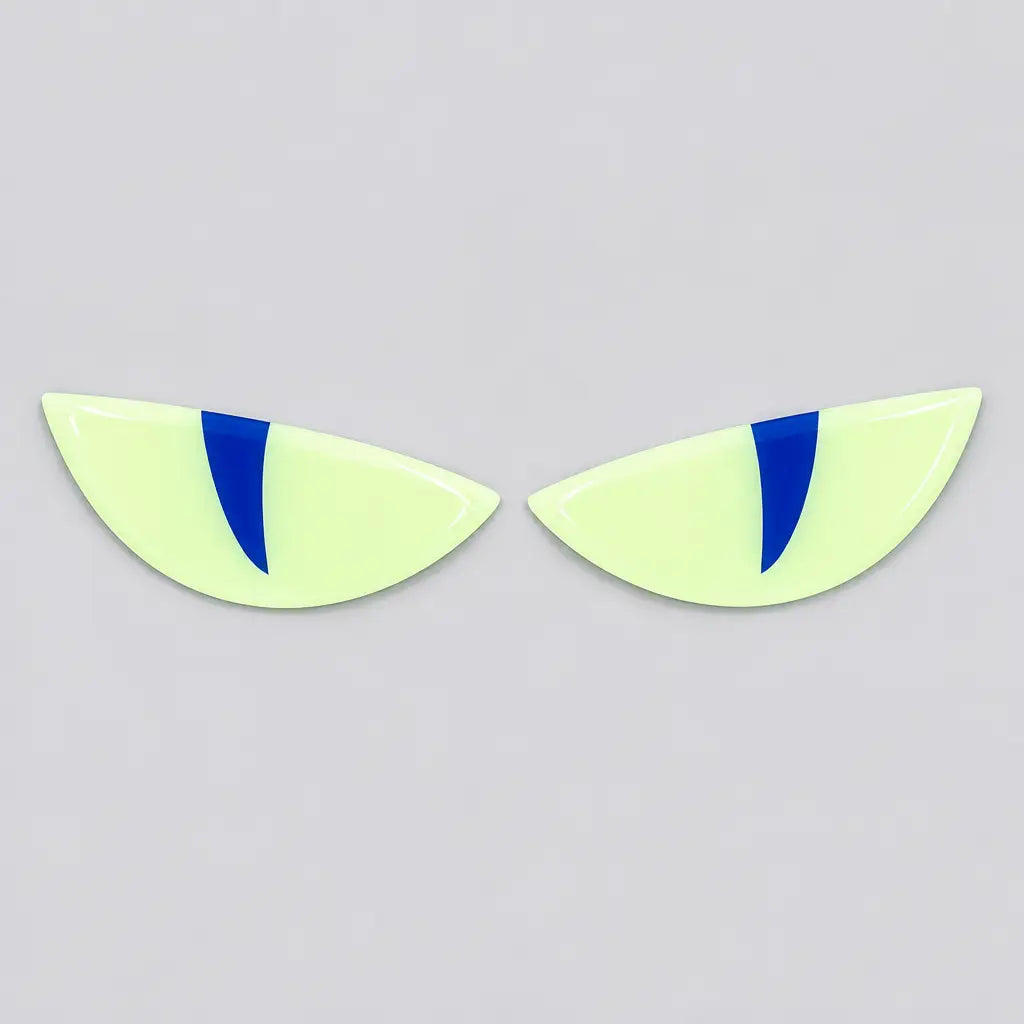 EKON Glow Devil Eye Motorcycle Decals Blue Pupils