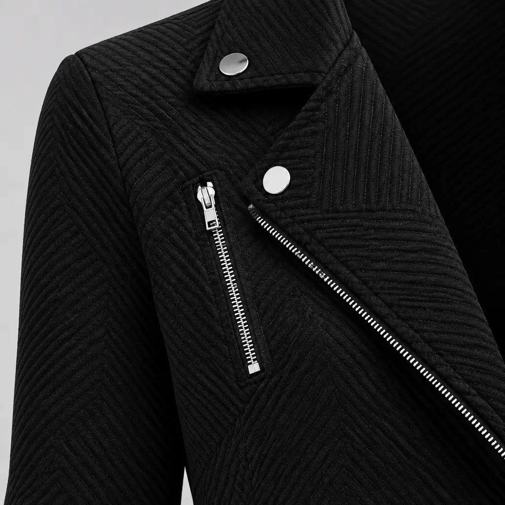 EKON Textured Moto Zip Jacket