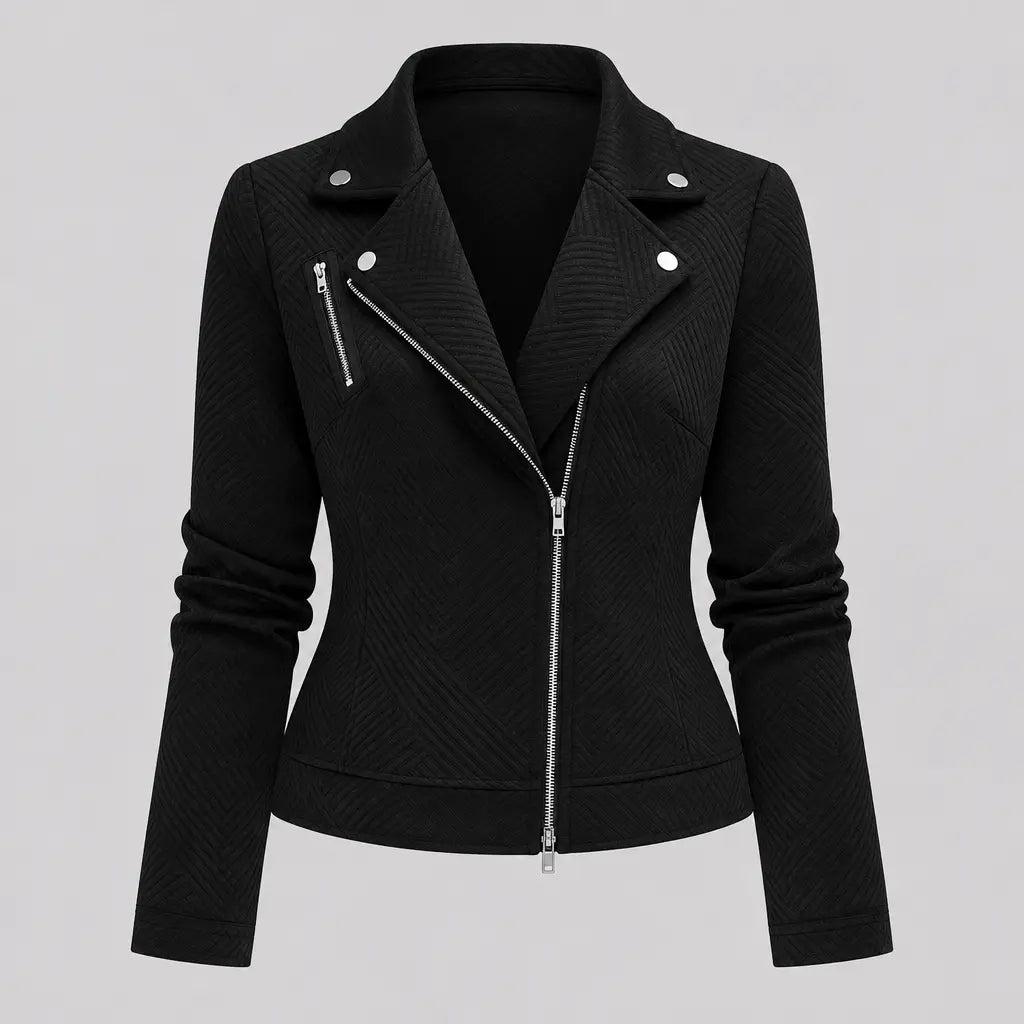 EKON Textured Moto Zip Jacket