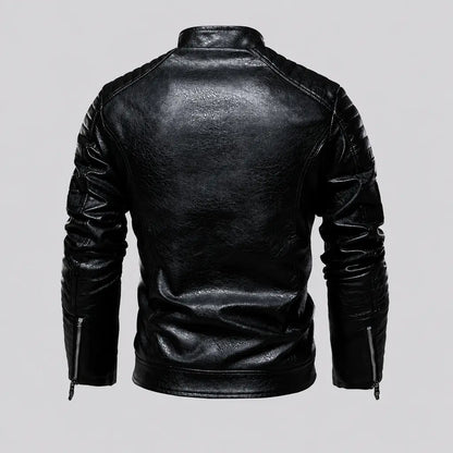 EKON Quilted Shoulder Biker Jacket