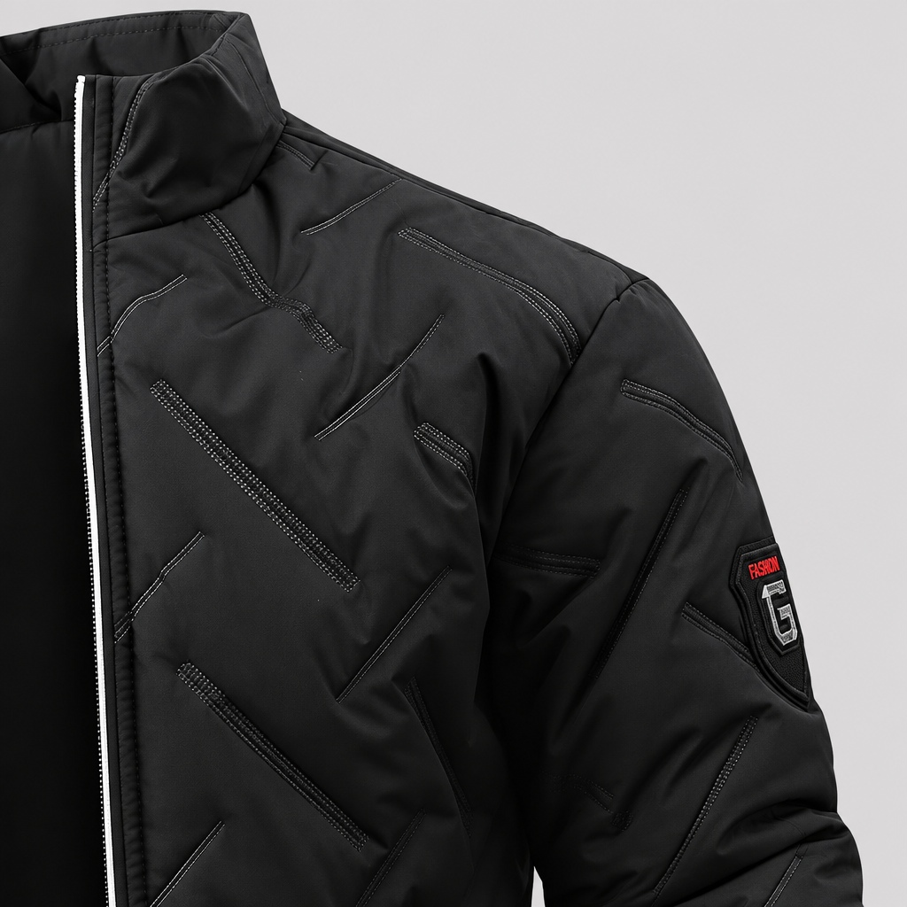 EKON Diagonal Texture Zip Jacket