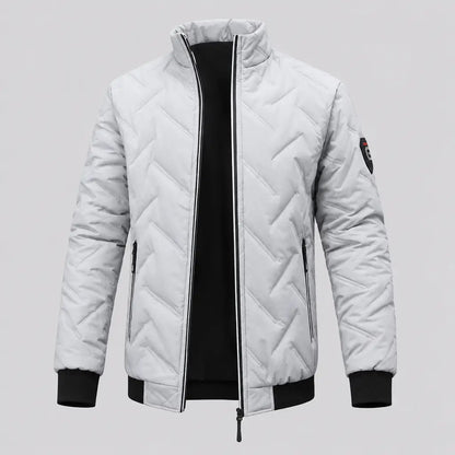 EKON Diagonal Texture Zip Jacket Gray