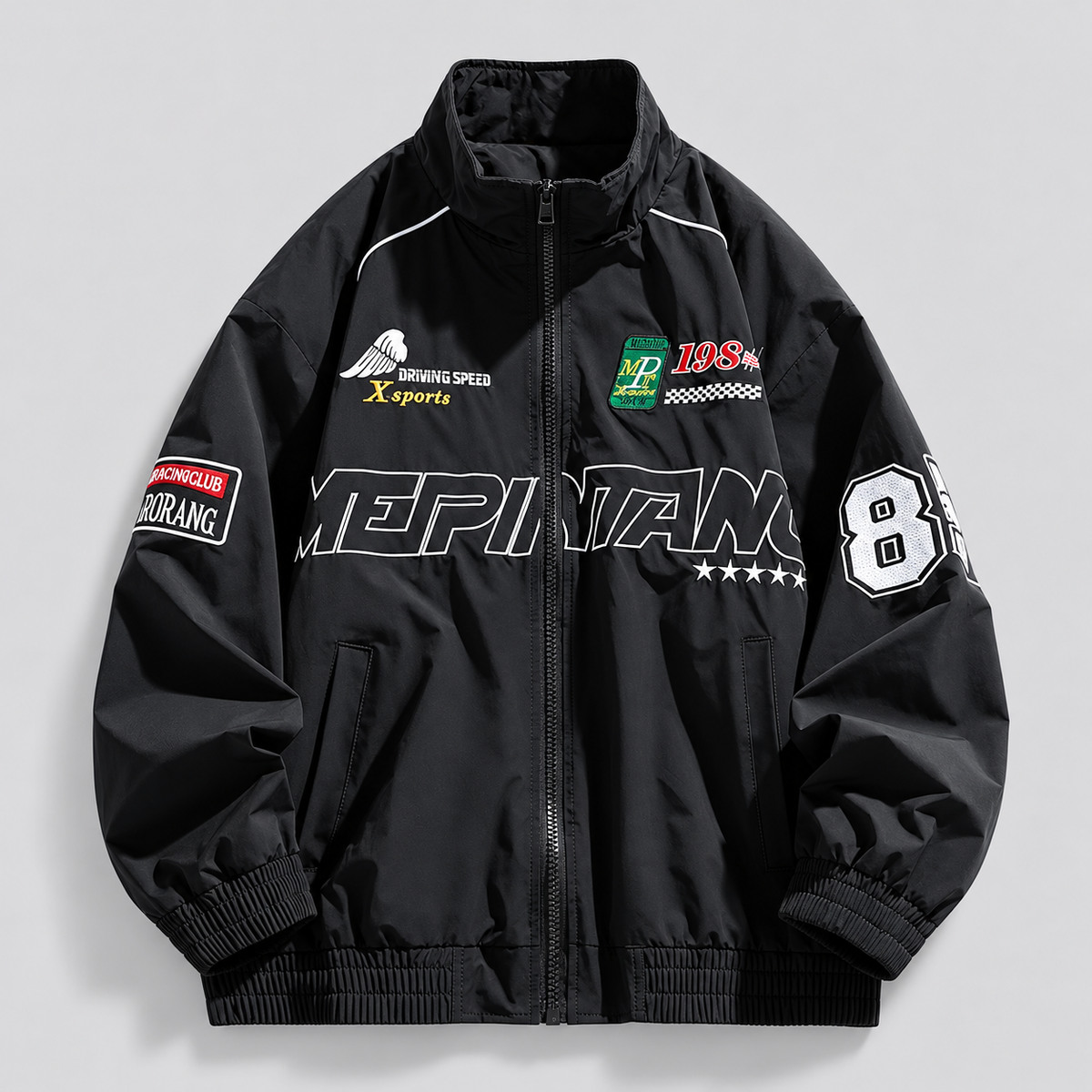 EKON Racing Patch Quilted-Lined Jacket