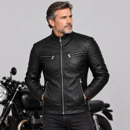EKON Ribbed Shoulder Zip Jacket
