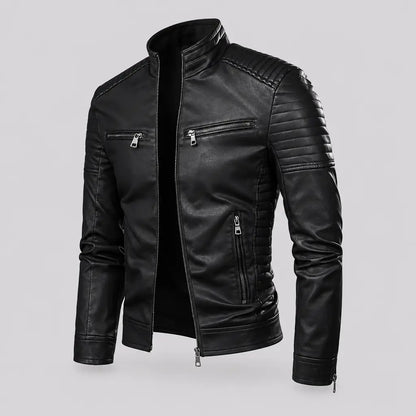 EKON Ribbed Shoulder Zip Jacket