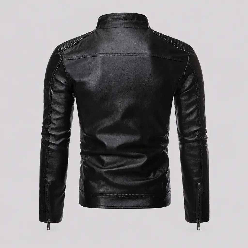 EKON Ribbed Shoulder Zip Jacket
