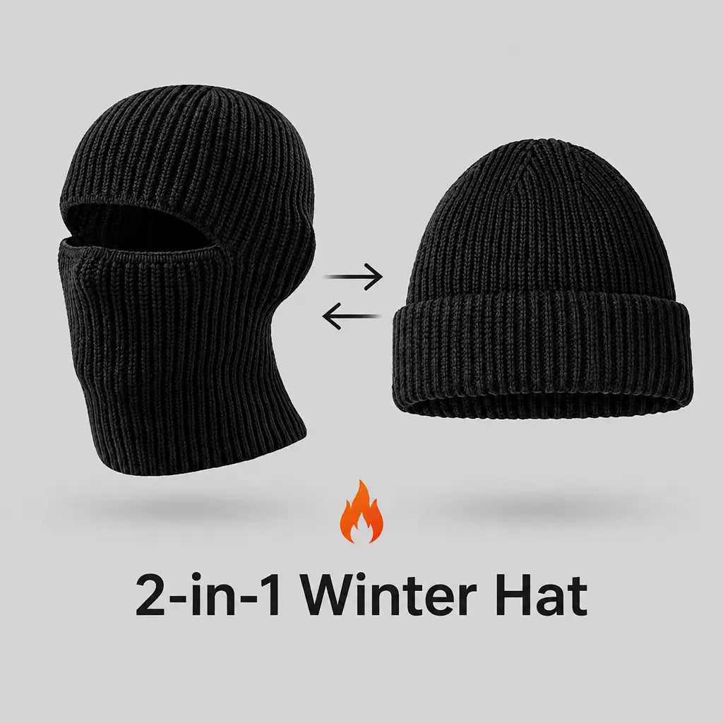 EKON Convertible Winter Beanie & Face Cover