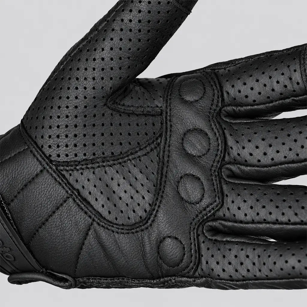 EKON Perforated Leather Touchscreen Riding Gloves