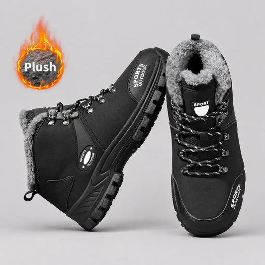 EKON Plush-Lined High-Top Outdoor Boots Black