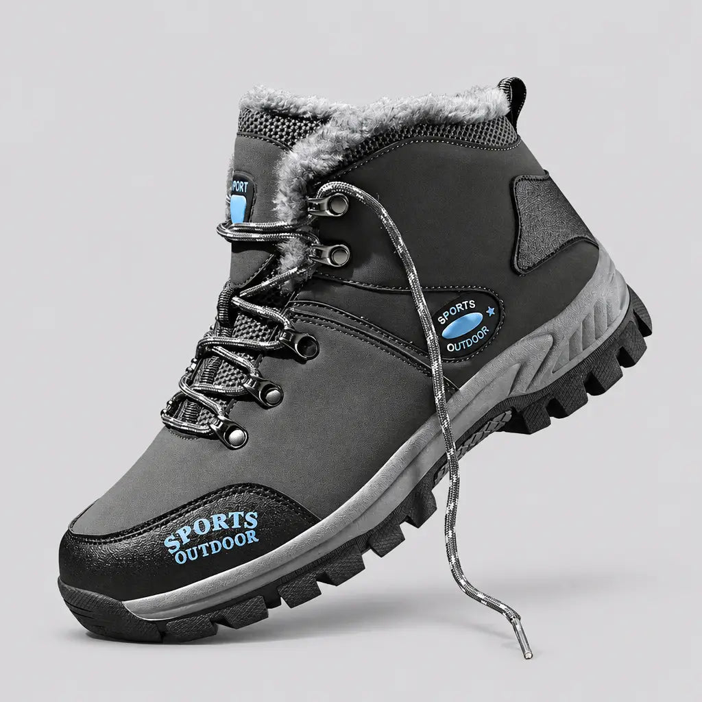 EKON Plush-Lined High-Top Outdoor Boots Gray